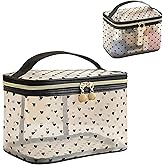 Portable Mesh Makeup Bag for Women, Travel Cosmetic Pouch with Handle, Ultra-Lightweight and Breathable Toiletry Bag