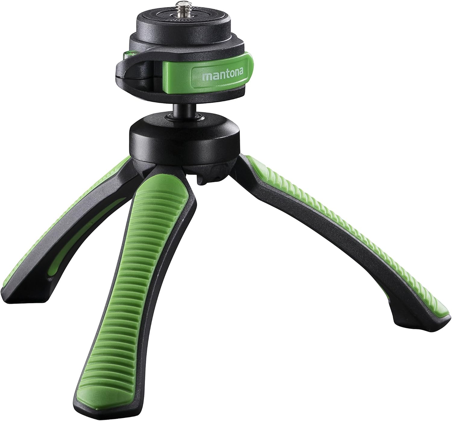 Mantona Kaleido Mini 3-Leg Table and Hand Tripod with Ball Head - 1/4 Inch Connector, Spirit Level and Hands Chlafe) Lime Green - Image 3