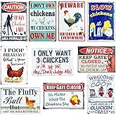 10 Pack Chicken Coop Signs,8 x 12 Inch Funny Metal Chicken Signs, for Home Kitchen Decor Chicken Lovers Gifts, chicken signs for coop funny outdoor
