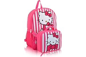 FAST FORWARD Sanrio Hello Kitty Backpack With Lunch Box for Girls | Hello Kitty Insulated Lunch Bag Lunch Box for Girls, Boys, Toddlers | Hello Kitty Pink Backpack for School and Reusable Lunchbox