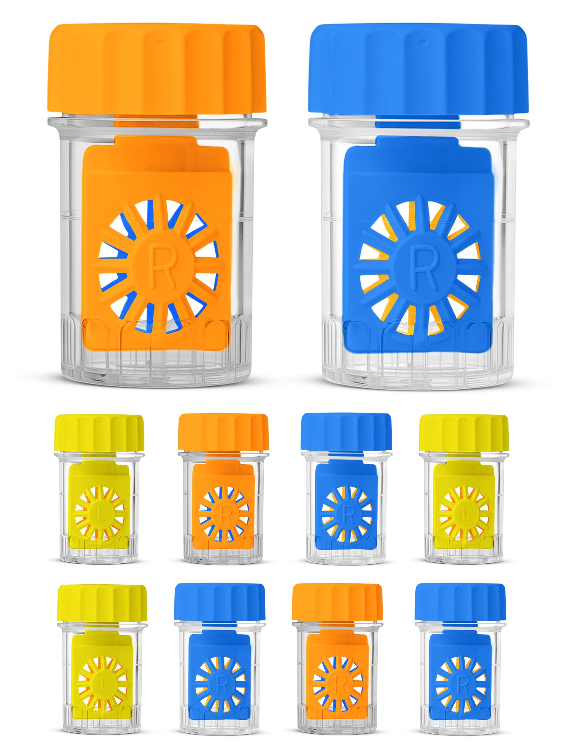 Color Contact Lens Barrel Cases, Contact Lens Washer Cleaner Contact Lens Case, Lens Cleaning Container for Everyday Use, Contact Lens Cases with Lightweight and variant Colors |10 Pieces