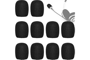 ChromLives Lapel Headset Microphone Windscreens Foam Covers Microphone Covers Mini Size Color Black 10 Pack