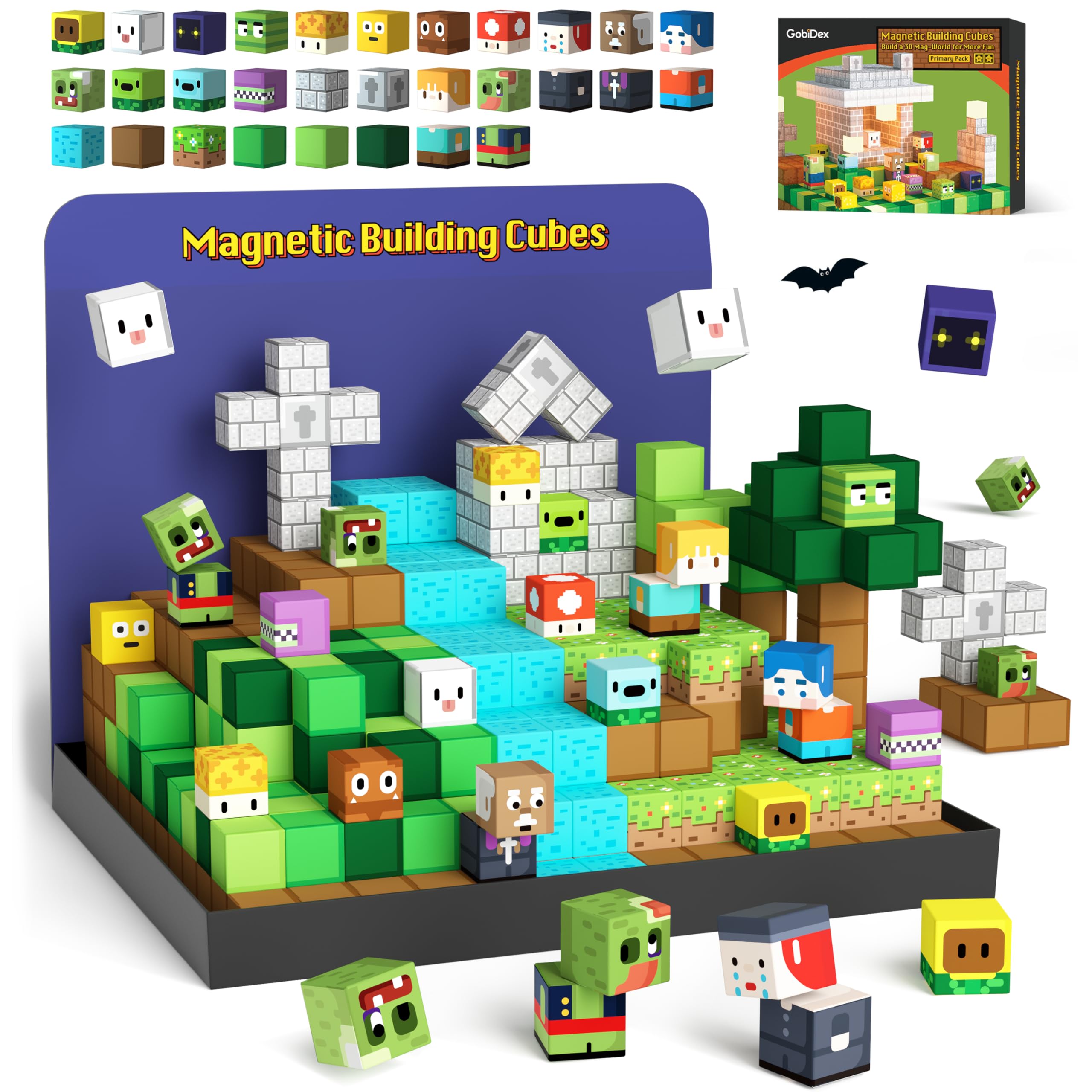 100-Piece Magnetic Building Blocks For Kids 3+ - STEM Sensory Toys, Compatible With 0.8 Inch Sets, Creative Construction Gift