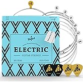BELFORT Electric Guitar Strings &ndash; Nickel Steel 6-String Set (10-46) | Incl. 4 picks + extra high E-string &amp; eBook. Clear tone for all electric guitars.
