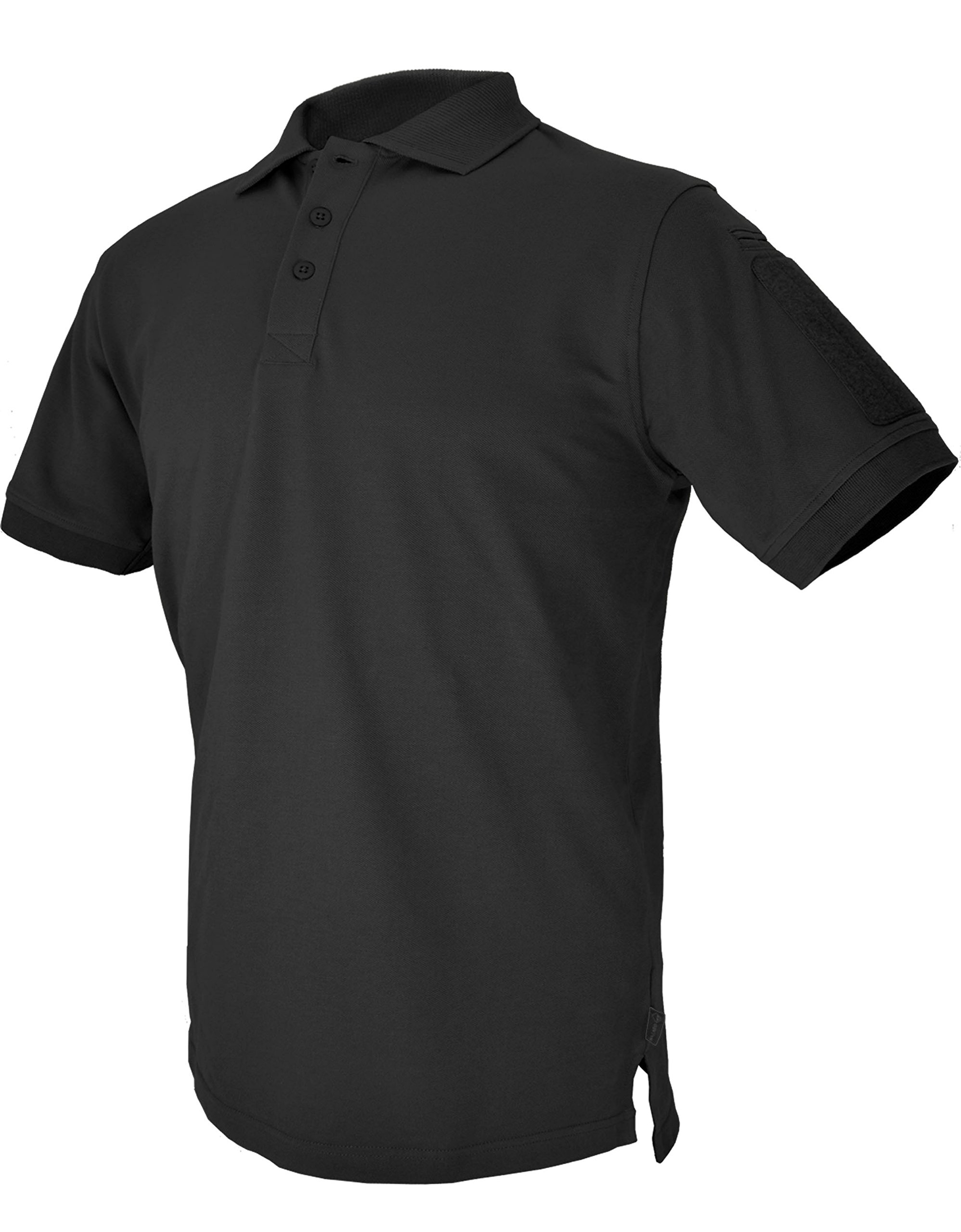 HAZARD 4 Quickdry Undervest Battle Polo Tactical Velcro-Arm-Patch Plain Front Breathable Shirt - Black (X-Large)