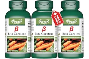 Beta Carotene 1.5 mg (5000 IU) Vitamin A 3 X 90 Capsules | Supplement for Eyesight, Immune System, Brain, Tanning & Skin Heal
