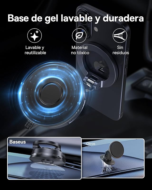 VC2 Flex, suporte magnético móvel para carro, suporte Magsafe para tablier e para-brisas, ajustável a 720° e dobrável para iPhone 16 15 14 13 12 Pro MAX