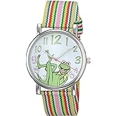 Accutime Muppets Women's MU1010 Kermit the Frog Dial Multi-Color Watch with Fabric Strap