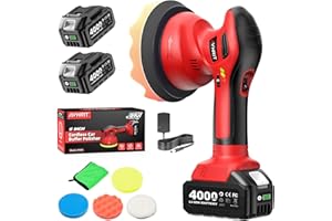 Avhrit Cordless Car Polisher, 4000mAh 21V Batteries, 6-Inch Car Polishing Machine, 8mm Orbita Car Buffer Waxer Kit, 6 Variabl