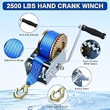 FreeTec 2500 lbs Manual Hand Winch with 10m Strap for Trailer Boat Caravan view 6