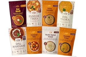 The Cumin Club Variety Pack | 8 Authentic Indian Meals | Ready in 5 Minutes, Just Add Water | All-Natural, No Preservatives | Vegetarian-Friendly