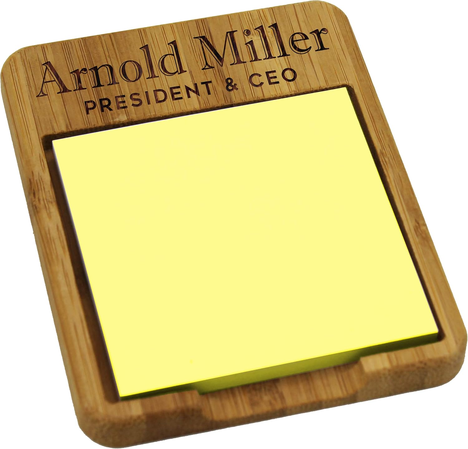 Custom Personalized Sticky Note Holder Dispenser - Wooden Business Desk Office for Men Women
