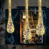 Vurlexat 3 Pack Halloween Spider Egg Sacs, 39 Inch Hanging Light Up Spider Egg Decoration, Halloween Spiders Webs Decor for Halloweens Props Party Gifts, Yard Garden Tree House Décor(Warm Light)