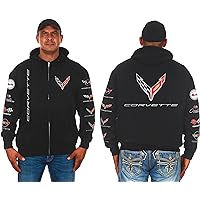 Amazon.com: JH Design Men's Chevy Corvette C7 Black Zip Up Hoodie