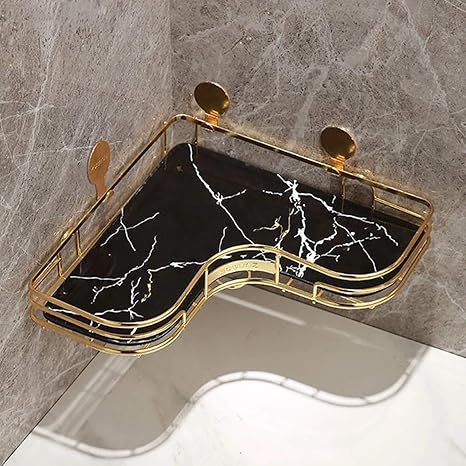 WSLWJH Eckgestell An Der Wand Montiert Golden Metal Frame