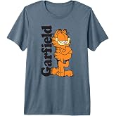 Garfield Leaning Against Logo Cartoon Cat Premium Tri-blend T-Shirt