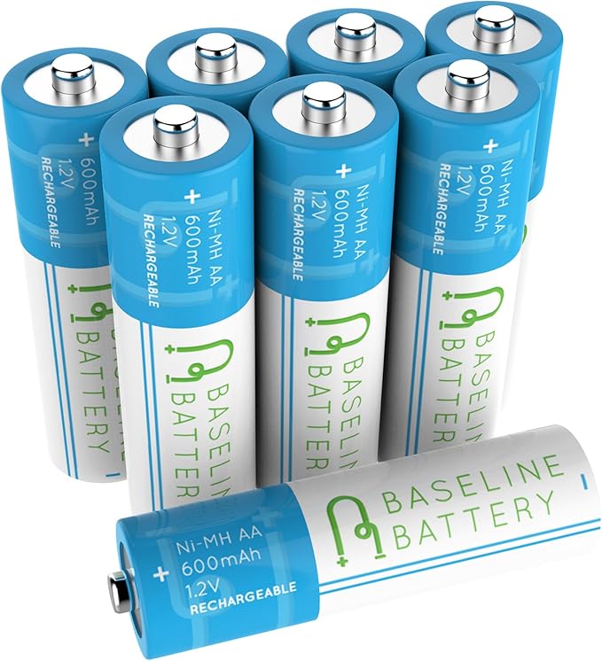 12 Baseline Battery AA NIMH Rechargeable Batteries 600mAh NIMH for