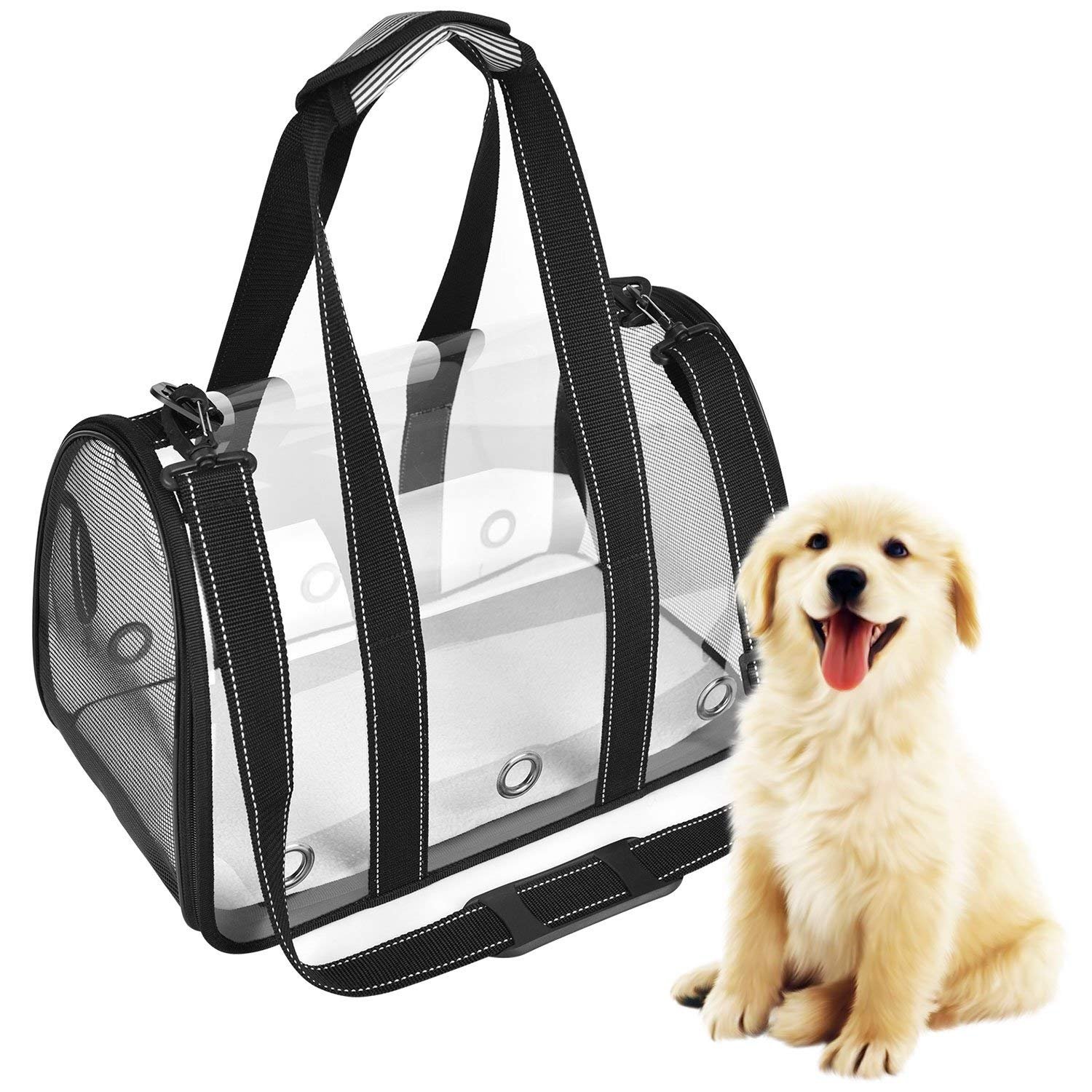 Modische Haustier-Tragetasche Für Kleine Hunde & Katzen – Aus PU-Leder, 44x27x18 Cm | Mit Sicherheitsleine & Abnehmbarem Kissen | Für Reisen & Spaziergänge