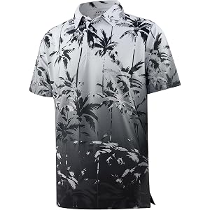 APTRO Mens Hawaiian Polo Shirts Short Sleeve Quick Dry Golf | Tropical floral print, moisture wicking & 4-way stretch fabric,