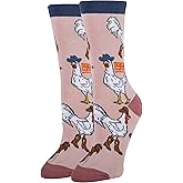 ooohyeah Women's Funny Novelty Animal Park Crew Socks, Crazy Fun Saying Silly Cotton Dress Socks Gift, What the Cluck