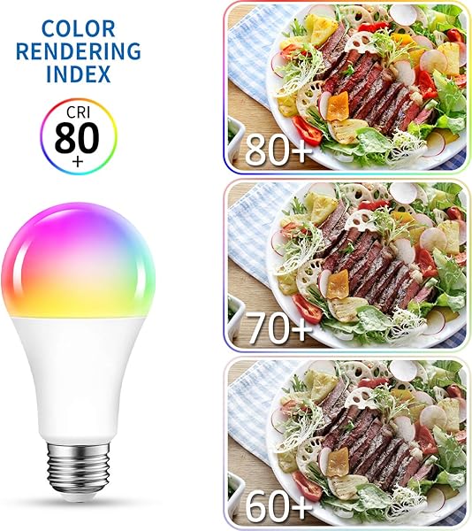 4x 12W Bombillas Inteligentes LED E27 RGB WiFi A70 Equivalente a 100W 1521 Lmenes Funciona con Alexa Google Home y Smart Life ANWIO