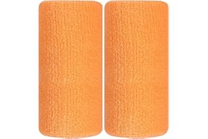 BBOLIVE 6' Inch Wrist Sweatband in 26 Different Neon Colors - Athletic Cotton Terry Cloth - Great for All Outdoor Activity(1 Pair)