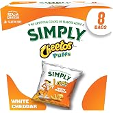 Frito-Lay Simply Cheetos White Cheddar Puffs, 0.625oz Bags (8 Pack)