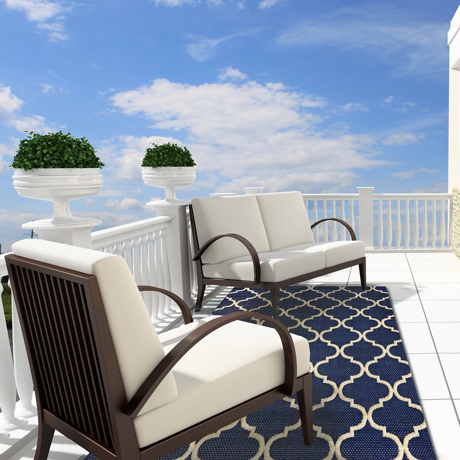 Gertmenian Brown Jordan Prime Label Outdoor Furniture Rug 5x7 Seneca Collection Blue Sisal Woven Modern Patio Rugs Navy On Galleon Philippines