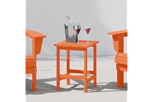 WestinTrends Malibu Square Outdoor Side Table for Adirondack Chair, Orange