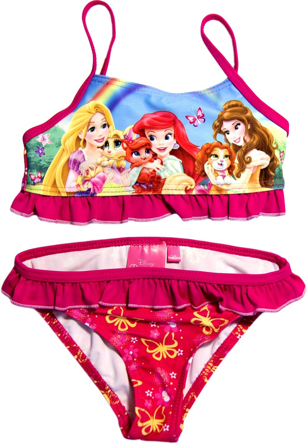 Disney Princess Official Girls Swimsuit 2 Pieces Age 3,4,5.6,Years