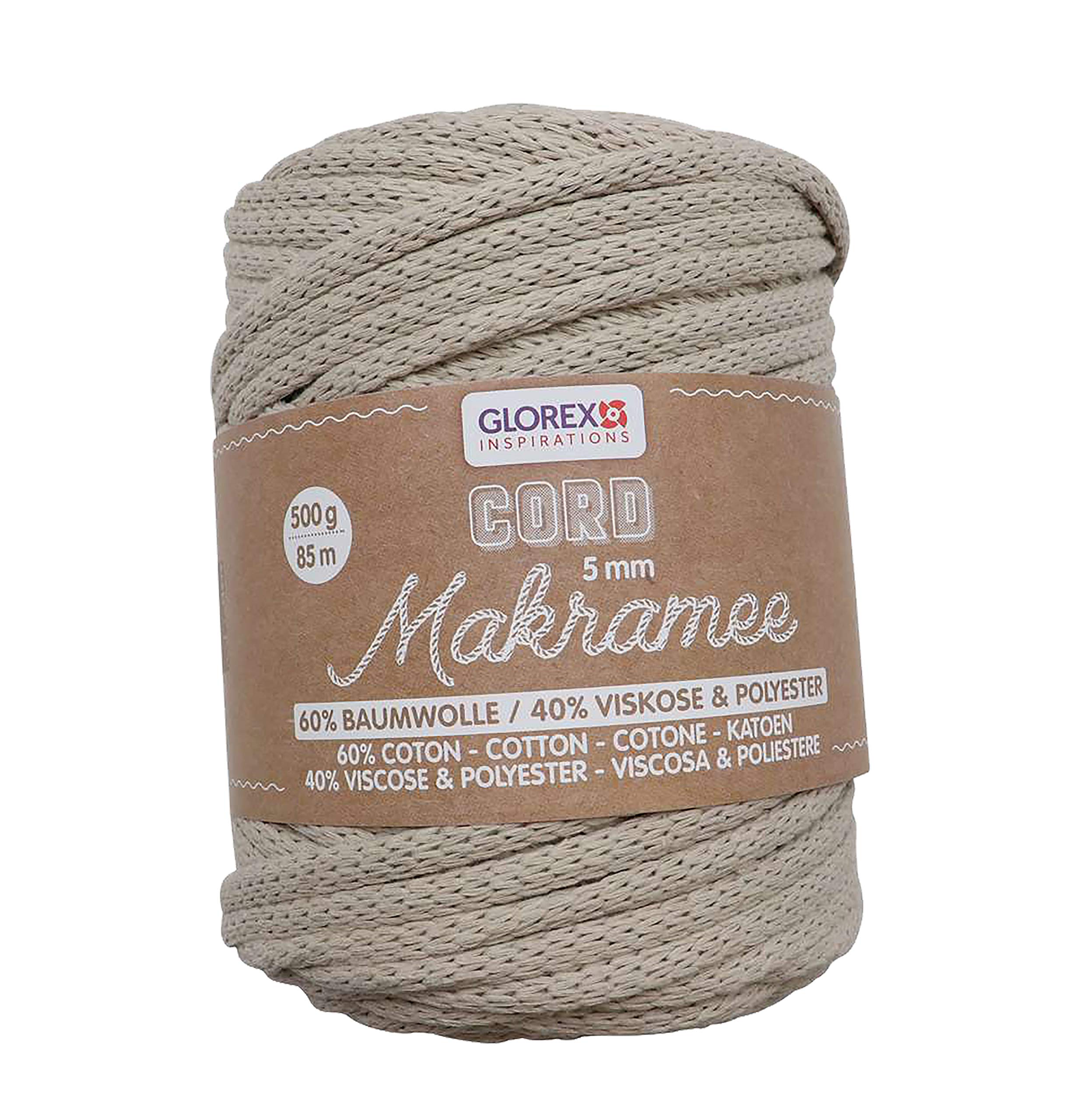 Glorex Macrame, Viscose, Woven Taupe, (85M) EU