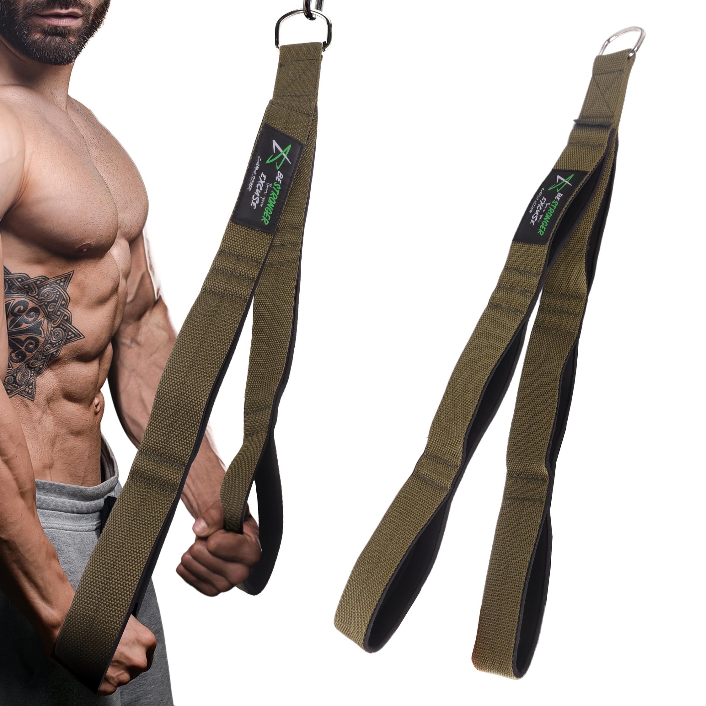 LARA STAR Tricep Rope Cable Attachment (3 Lengths Built in One),27/36/48 Inches Long Tricep Rope Alternative, Greater Range of Motion,Gym Rope Equipment for Home/Gym Accessories