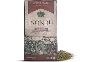 Isondú ISONDU Traditonal Premium Argentine Yerba Mate Tea - Unsmoked Loose Leaf, Rich in Antioxidants, aged 24 months Traditional South American Herbal Drink, 500 g (1.1 lb)