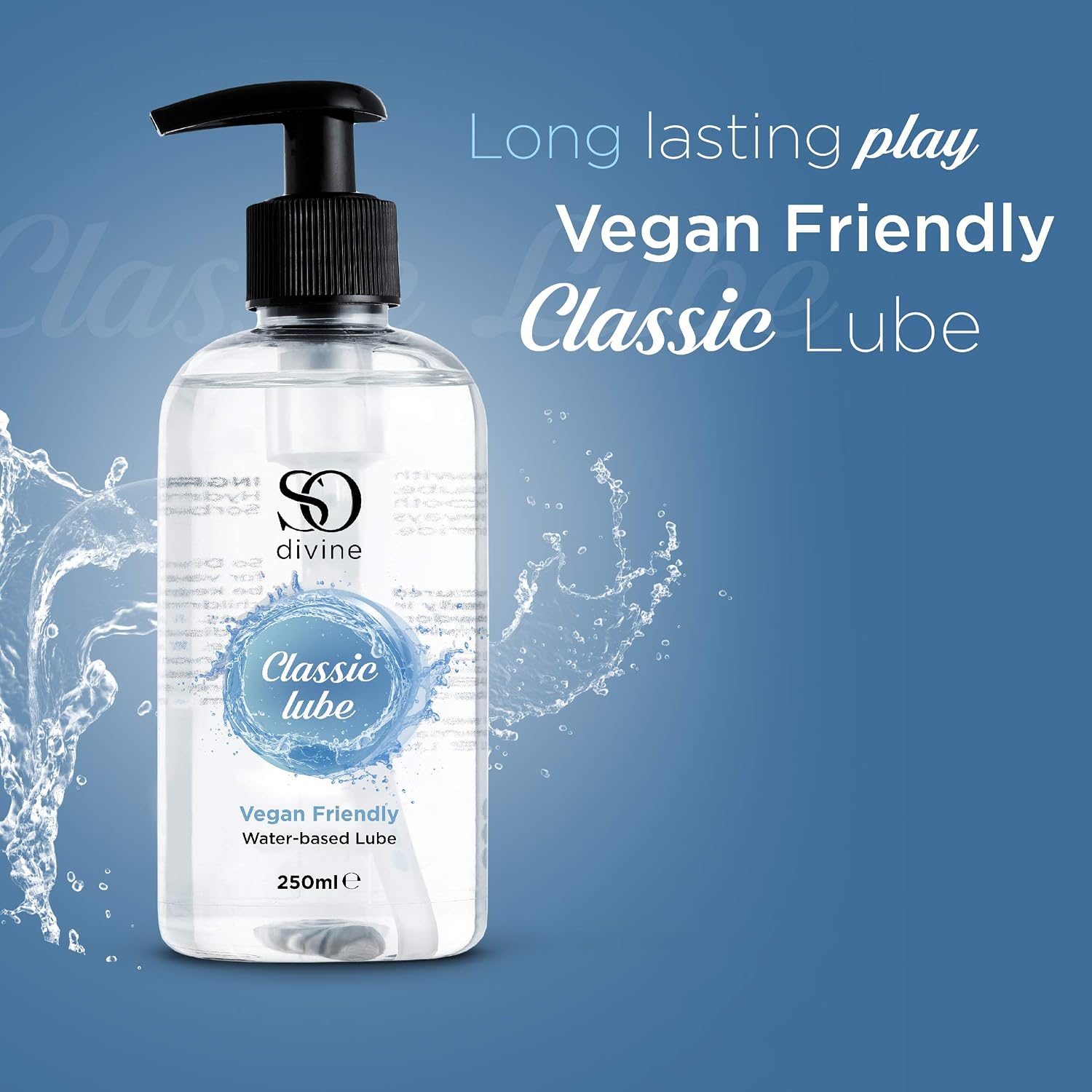 So Divine Water-Based Lubricant, 250ml- Vegan Body Safe Formula - Image 3