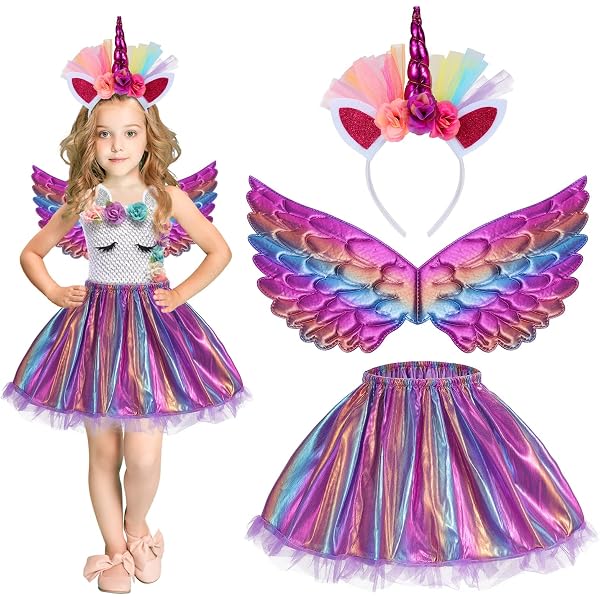 JONRRYIN 6 Piezas Alas Mariposa Niña, Disfraz Mariposa Niña, Alas De Mariposa, Disfraz De Hadas Mariposa Con Máscara Tutu Falda Diadema Tatuajes Capa