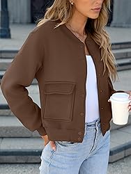 ANRABESS Women Cropped Bomber Jacket 2025 Fashion