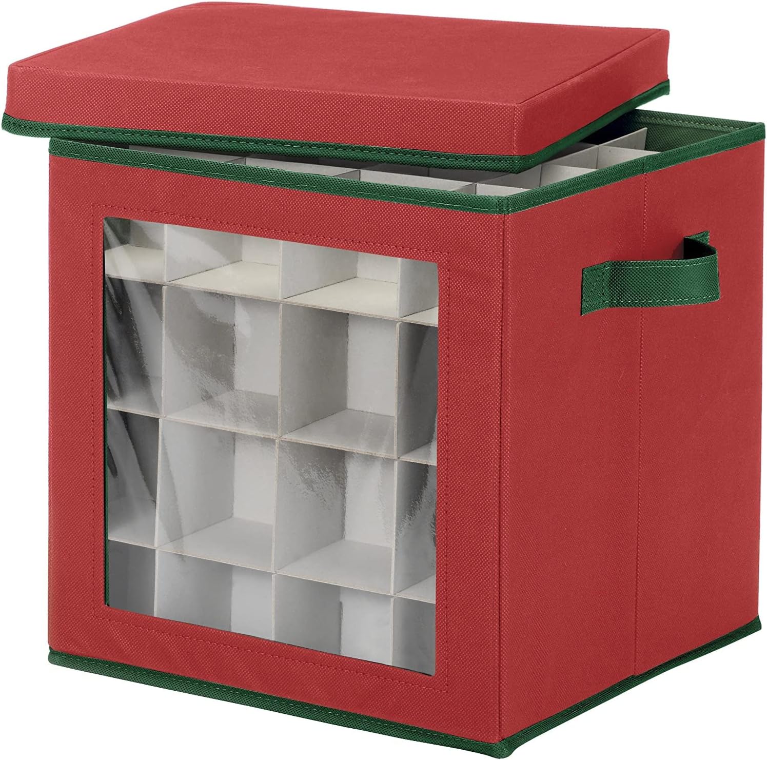 Holiday Décor Storage - Whitmor 6129-5340 Ornament Storage, 64 compartments, Red