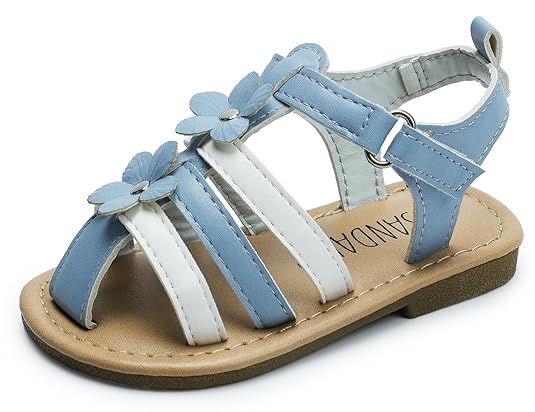SANDALUP Unisex-Kinder Leder Geschlossen-Toe Sommer Flache Sandalen