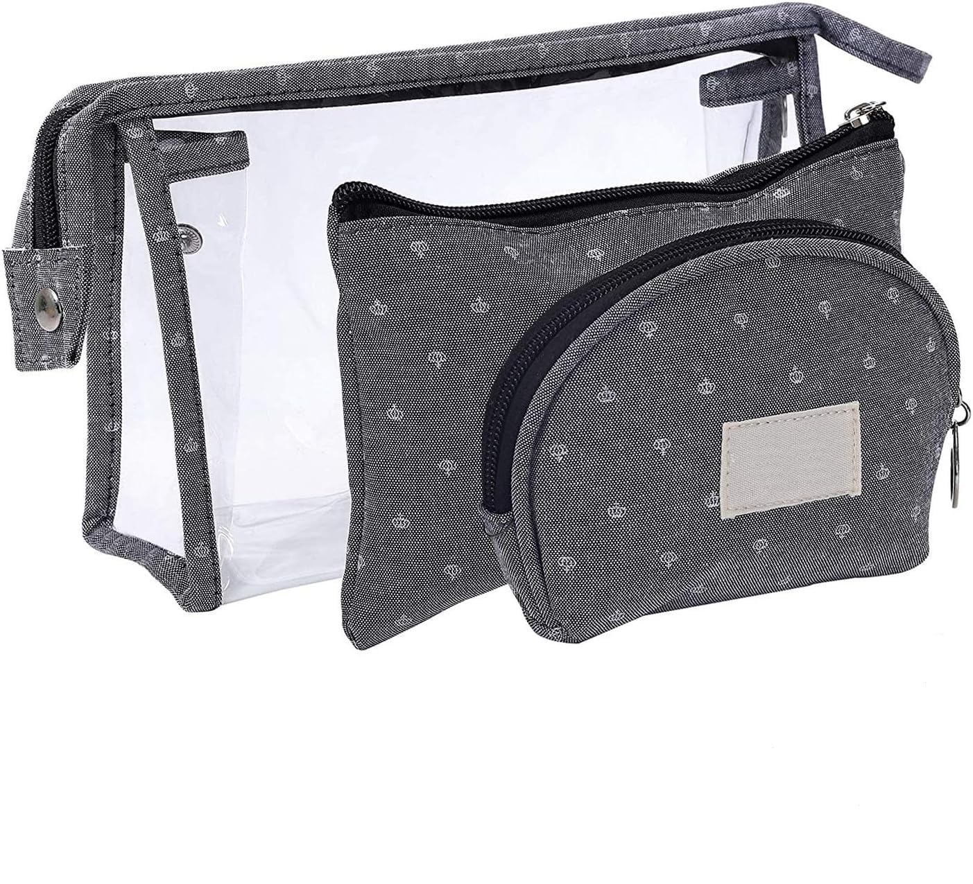 XLKJ 3 Pcs Clear Toiletry Makeup Pouch for Travel,Waterproof Transparent Cosmetic Bags Set for Vacation