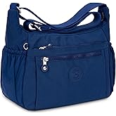 TEUEN Nylon Crossbody Bags for Women Waterproof Lightweight Large Travel Purses Multi-Pocket Pocketbooks Shoulder Bag