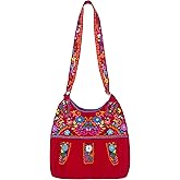 YZXDORWJ Mexican Embroidered Bag for Women Floral Traditional Handbag Satchel Morral Bag