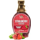 Green Jay Gourmet No Sugar Added Strawberry Syrup - Fruit Syrup - 12 Oz | All Natural, Non GMO &amp; Preservative Free, Perfect for Breakfast, Pancakes, Waffles, French Toast, Coffee, Drinks &amp; Desserts
