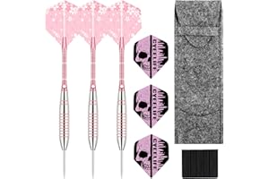 CyeeLife Steel Tip Darts Set, Metal Darts Set 20 Grams with 3 Durable Aluminum Shafts 6 Dart Flights 1 Dart Bag/Case and Poin