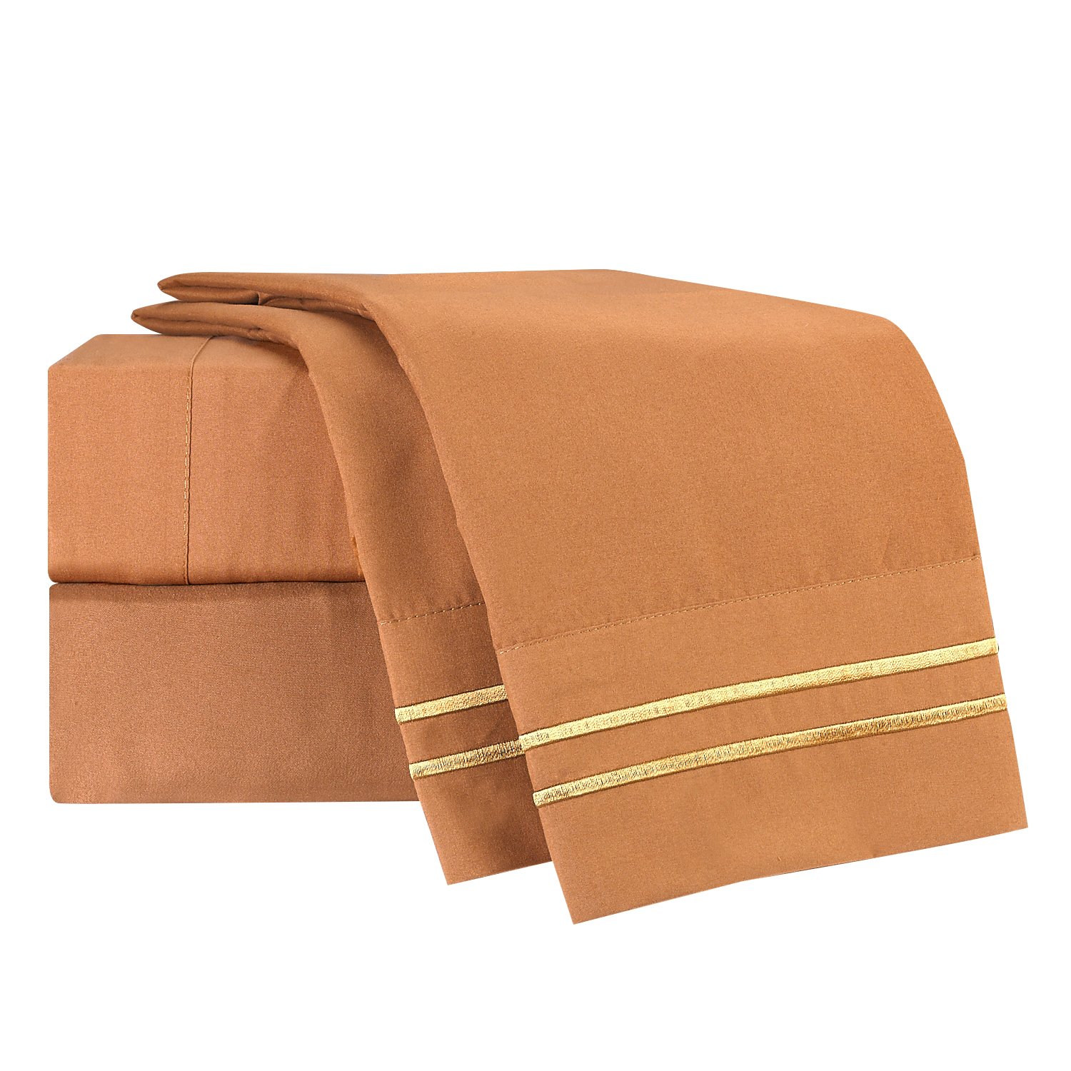 Clara Clark® Supreme 1500 4 piece Bed Sheet Set Twin (Single) Size Mocha