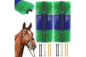 GHWMYD Livestock Scratching Brush, 2PCS Horse Grooming Brushes Kit With 8PCS Screws For Cow Goat Cattle Sheep Pig Full Massage, Relieve Itching on Back, Remove Harmful Parasites, Dead Skin, Dirt
