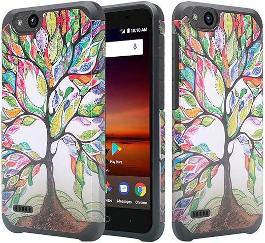 Amazon Com Spycase Shock Proof Phone Case Compatible For Zte Zfive C Zfive G N9137 Z557bl Z558vl Tempo Go Tempo X Blade Vantage Avid 4 Protective Hybrid Silicone Cute Girls Women Cover Colorful Tree