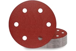 AWUTZUT 9 Inch Sanding Disc 150 Grit Hook and Loop Sandpaper for 6 Holes Drywall Sander Remove Popcorn Ceiling Sheetrock (30 PCS)