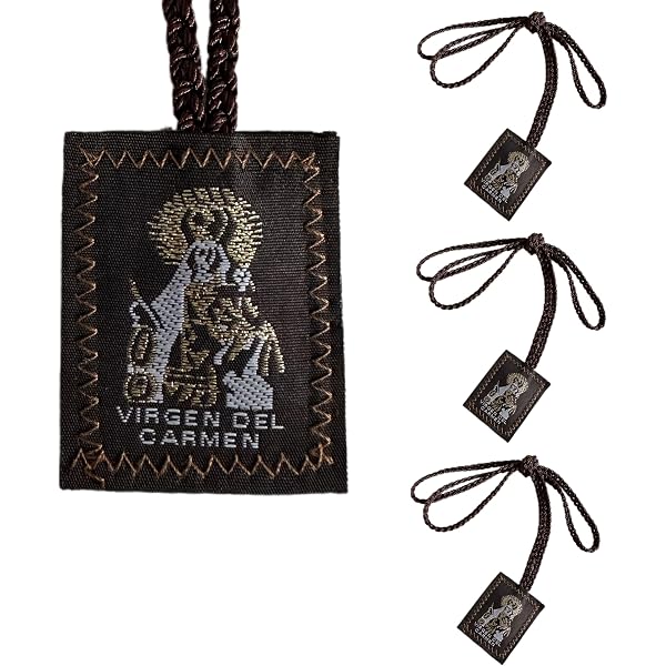 VILLAGE GIFT IMPORTERS Assorted Economy Scapulars - 14 Designs Wool Felt Necklaces With Brown Cord - View #11