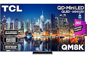 TCL 65-Inch QM8K Series QLED 4K Smart QD-Mini LED TV with Google TV (2025 Model) New Halo Control System, LD2500 Precise Dimm