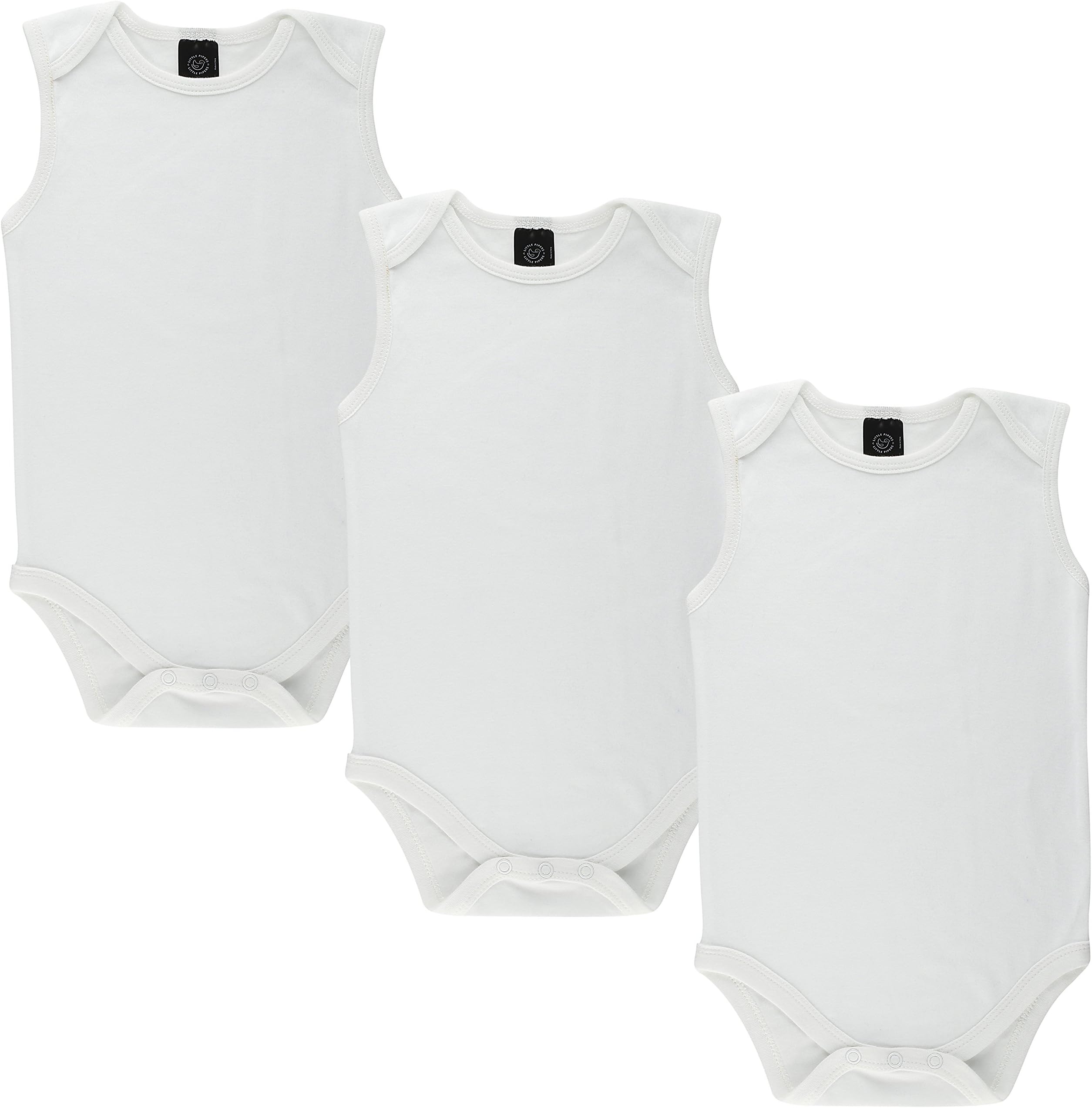 Little PipersBaby Soft Natural Cotton White Undershirts Bodysuits
